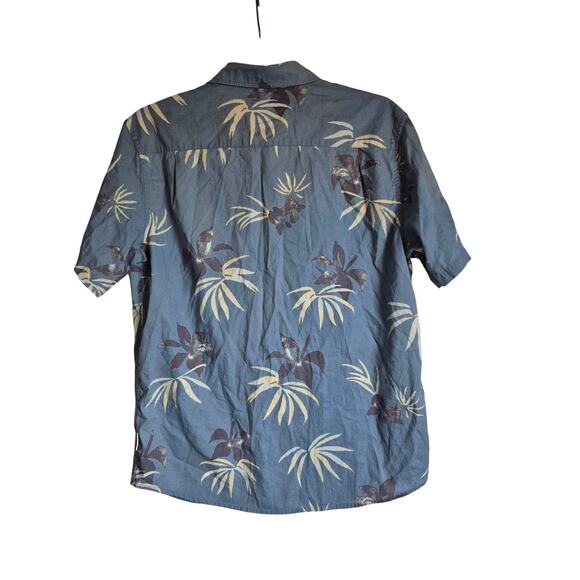 Quiksilver Men’s L Tropical Palm Floral Button Up Short Sleeve Vacation Shirt - Picture 3 of 8